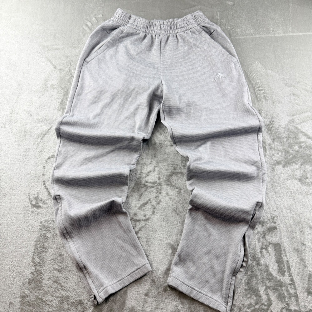 Adidas Men's Small Gray Waffle Knit Ankle Zip Jogger Sweatpants